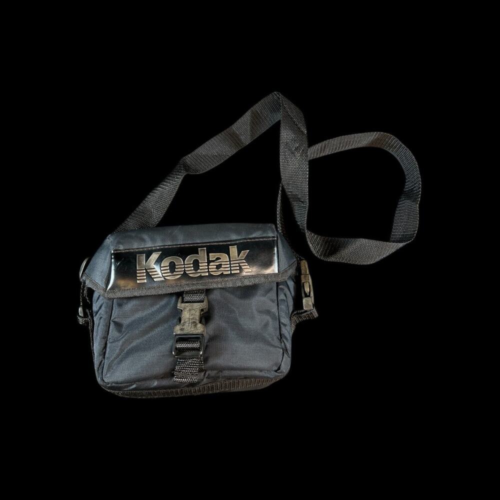 Vintage 80s Kodak Camera Case Black Bag case with Shoulder Strap
